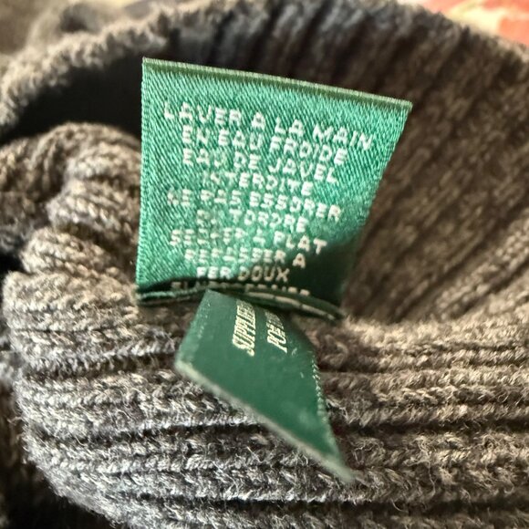 Lauren Ralph Lauren Men’s Size XL 4 Button Gray Long Sleeve 100% Cotton Cardigan - Picture 5 of 6